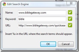 Chrome Edit Search Engine